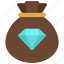 diamond, bag, money, gems, gem 