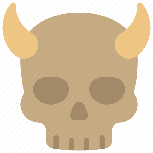 Horned, skull, horns, skeleton, evil icon - Download on Iconfinder