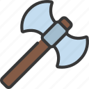 double, axe, gaming, weapon, weaponry