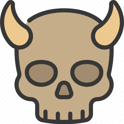 Horned, skull, horns, skeleton, evil icon - Download on Iconfinder
