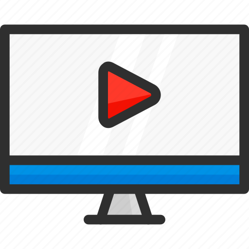 Clip, computer, monitor, movie, play, player, video icon - Download on Iconfinder