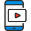 clip, mobile, movie, phone, play, player, video 