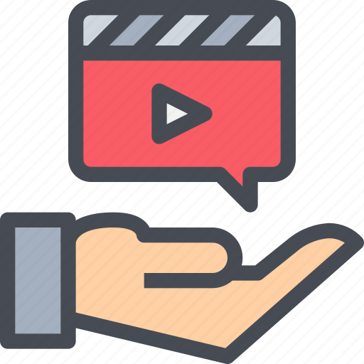 Hand, media, movie, multimedia, production, video icon - Download on Iconfinder