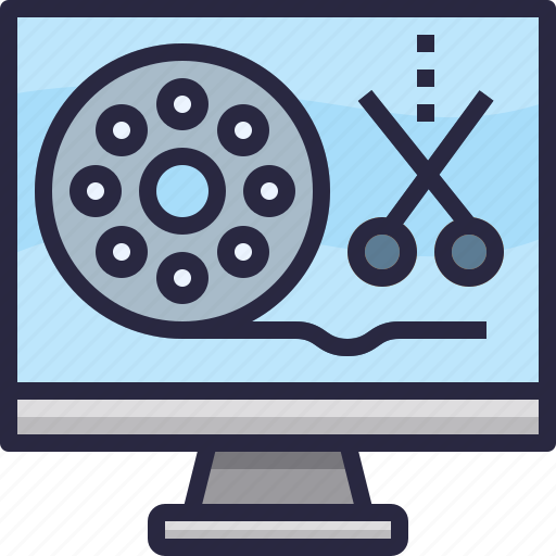 Computer, cut, edit, editor, film, movie, video icon - Download on Iconfinder