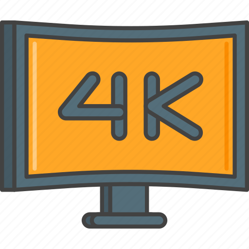 4k, film, high resolution, monitor, tv icon - Download on Iconfinder