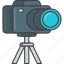 camera, film, movie, production, tripod, video 