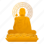 buddha, buddhism, face, floral, gold, statue 