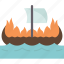 burial, boat, burning, viking, funeral 