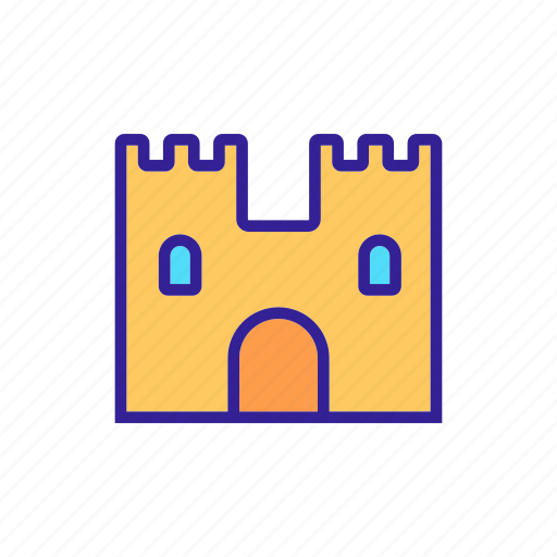 Building, castle, contour, fort, medieval, old, viking icon - Download on Iconfinder