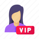 vip member female, vip female, female, label, avatar, exclusive, vip, membership, premium, member