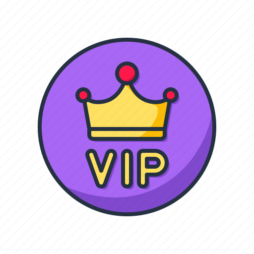 Vip crown badge, crown, badge, label, exlusive, circle, vip icon - Download on Iconfinder