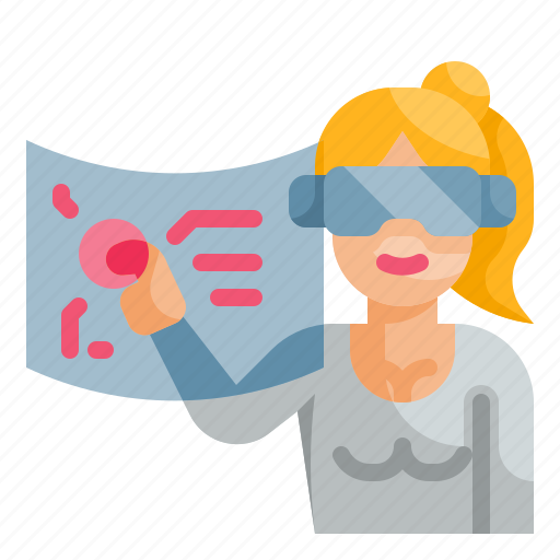 Woman, avatar, reality, technology, monitor icon - Download on Iconfinder