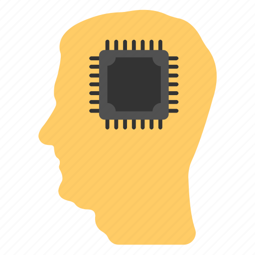 Artificial intelligence, machine intelligence, microchip inside brain, software agent, superintelligence icon - Download on Iconfinder