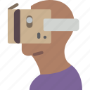 cardboard, headset, reality, virtual, virtual reality, vr 