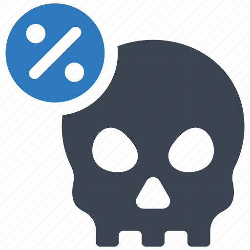 Death, percent, rate, rates, skull, virus icon - Download on Iconfinder