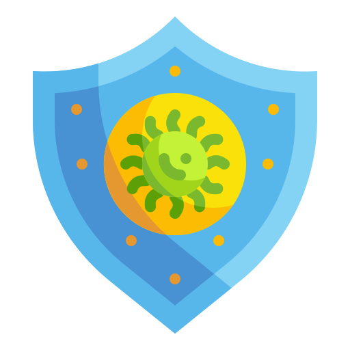 Bacteria, diagnosis, protection, research, scientist, shield, virus icon - Free download