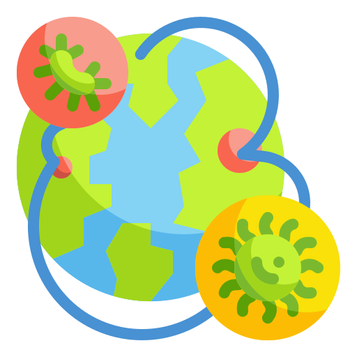 Bacteria, diagnosis, disease, infect, spread, virus, world icon - Free download