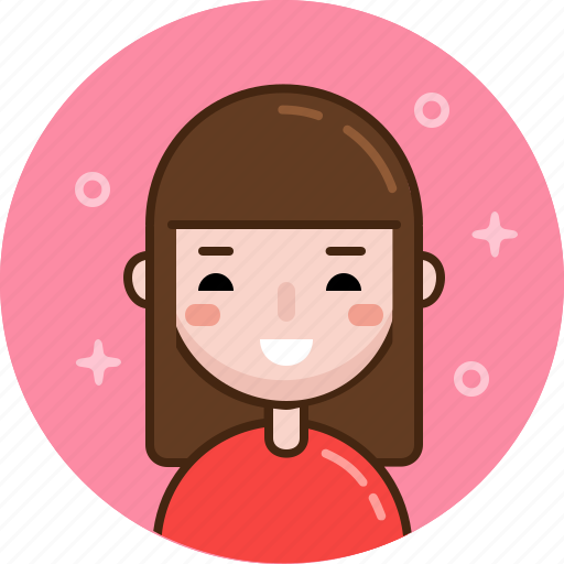 Dark hair, girl, happy, smile, woman icon - Download on Iconfinder