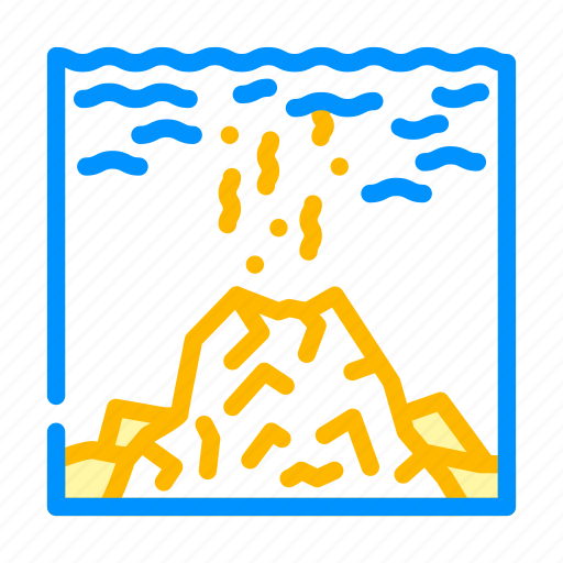 Volcano, under, water, lava, eruption, stratovolcano icon - Download on Iconfinder