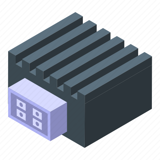 Electronic, component, regulator, isometric icon - Download on Iconfinder