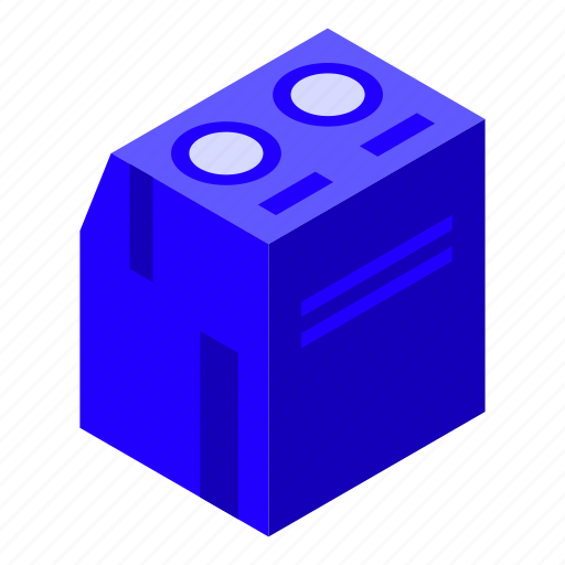 Blue, voltage, regulator, isometric icon - Download on Iconfinder