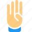 hand, four, vote, gesture 