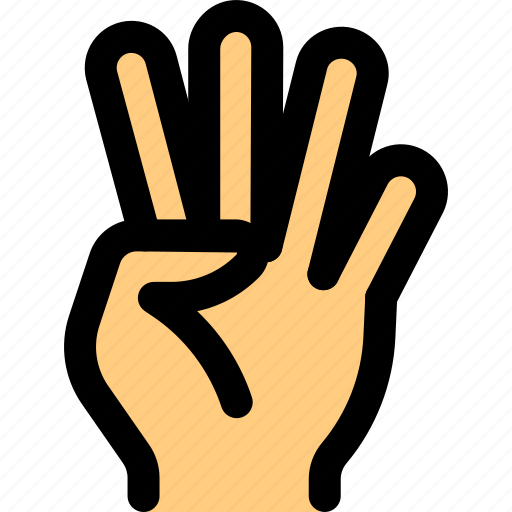 Finger, four, vote, gesture icon - Download on Iconfinder