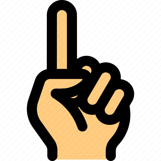 Finger, one, hand, gesture icon - Download on Iconfinder