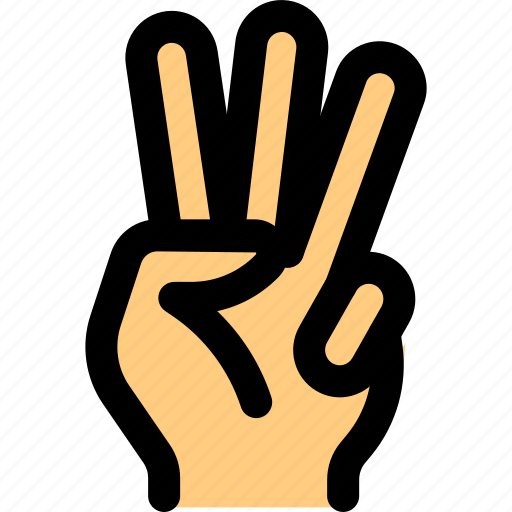 Finger, three, hand, vote icon - Download on Iconfinder