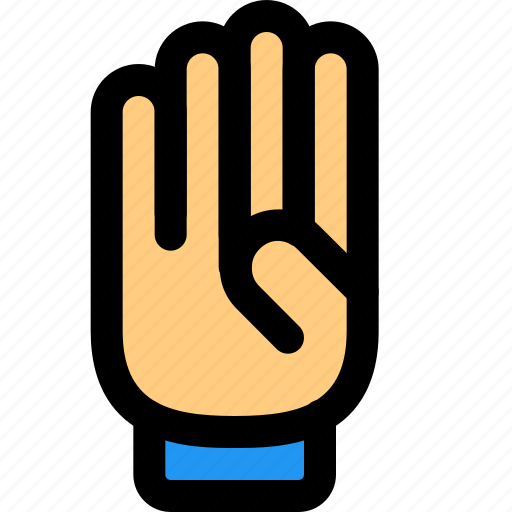 Hand, four, gesture, vote icon - Download on Iconfinder