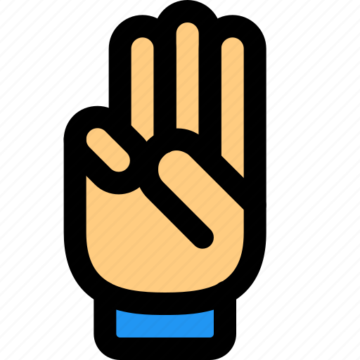 Hand, three, vote, finger icon - Download on Iconfinder