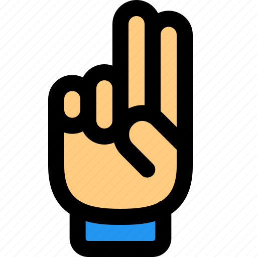Hand, two, vote, gesture icon - Download on Iconfinder