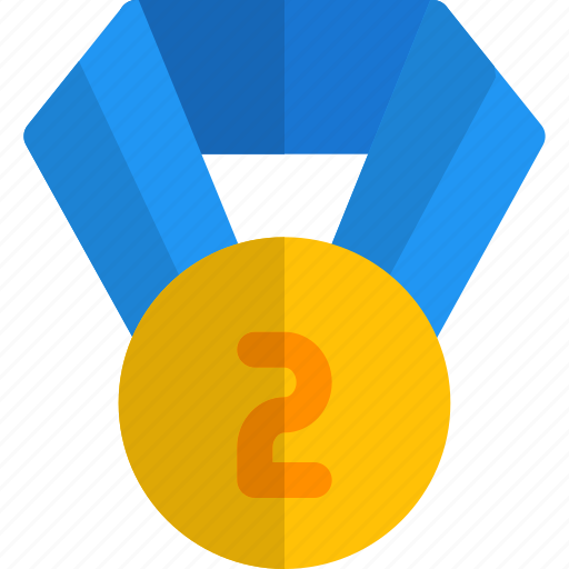 Silver, medal, two, rewards icon - Download on Iconfinder