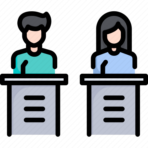 Debate, speaker, election, presentation, candidate, speech, stage icon - Download on Iconfinder