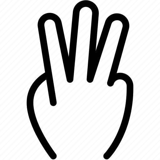 Back, hand, three, votes, gesture icon - Download on Iconfinder