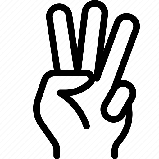 Finger, three, votes, hand, gesture icon - Download on Iconfinder
