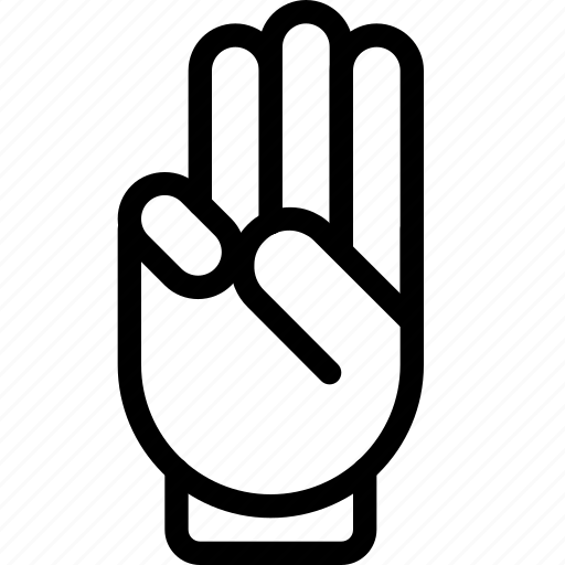 Hand, three, votes, gesture icon - Download on Iconfinder