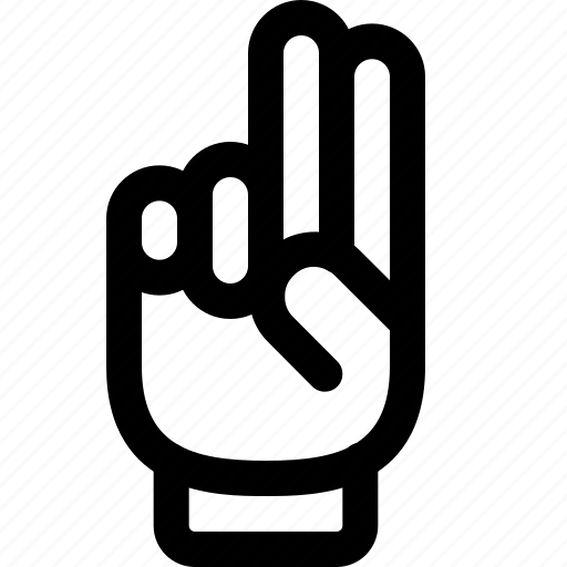 Hand, two, votes, fingers icon - Download on Iconfinder