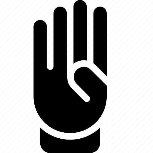 Hand, four, gesture, fingers icon - Download on Iconfinder