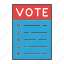 vote, paper, checklist, form, voting, election, ballot 
