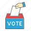 vote, hand, choice, voting, election, ballot, box 