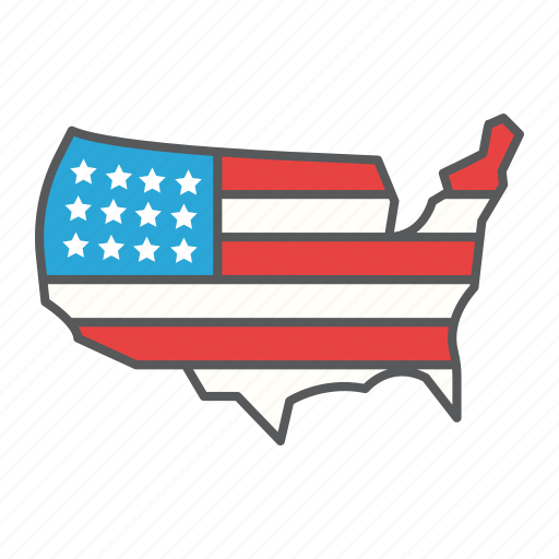 Country, usa, map, united, flag, states, american icon - Download on Iconfinder