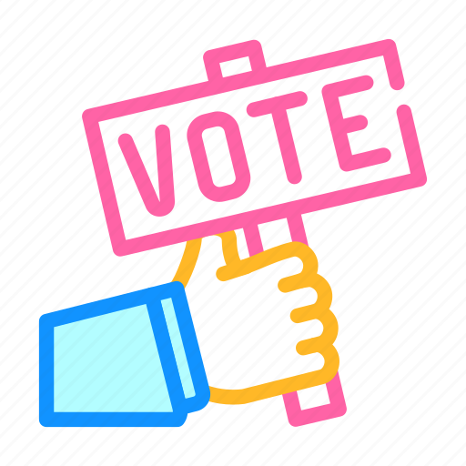 Holding, hand, box, nameplate, elections, vote icon - Download on Iconfinder