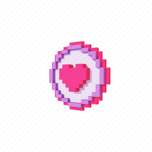 Heart, left, color, voxelart, love, 3dicons, pixelicons icon - Download on Iconfinder