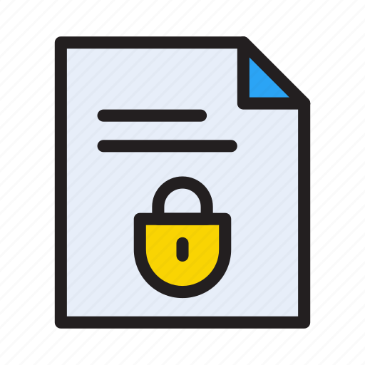 Document, file, protection, lock, private icon - Download on Iconfinder