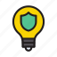 creative, shield, security, vpn, bulb 