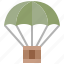 airdrop, parachute, supplies, army, support, shipment, military 