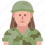 female, soldier, women, army, avatar, military, uniform, user 
