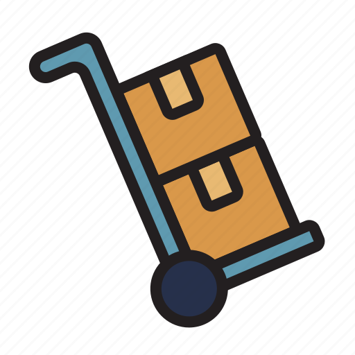 Trolley, parcel, cart, warehouse, logistic icon - Download on Iconfinder