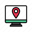 gps, location, online, pin, screen